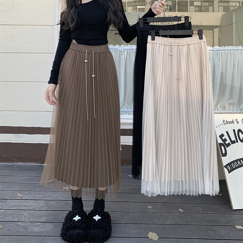 2022 Oversized Autumn Elasticated High-rise Skirt For Slim Versatile Mesh Panels Midi Pleated Free Shipping
2022 Oversized Autumn Elasticated High-rise Skirt For Slim Versatile Mesh Panels Midi Pleated Free Shipping