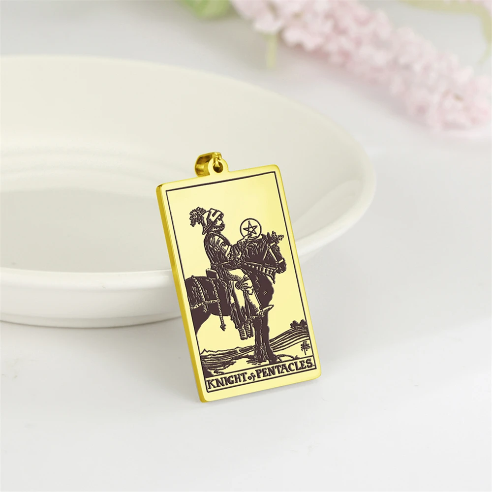 Stainless Steel Knight Of Pentacles Tarot Charms Amulet Vintage Pendants Accessories For Diy Necklace Keychain Jewelry Making
Stainless Steel Knight Of Pentacles Tarot Charms Amulet Vintage Pendants Accessories For Diy Necklace Keychain Jewelry Making