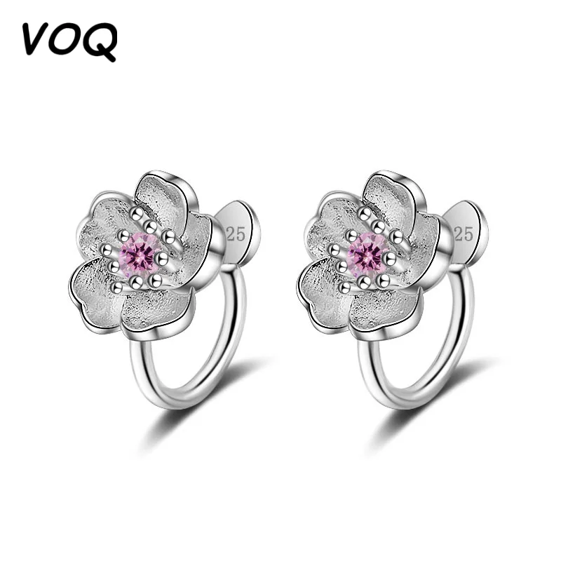 VOQ Zircon Cherry Flower Earrings Without Pierced Ears for Girls Party Sweet Pierced Ear Clips Silver Color Fashion Jewelry
VOQ Zircon Cherry Flower Earrings Without Pierced Ears for Girls Party Sweet Pierced Ear Clips Silver Color Fashion Jewelry
