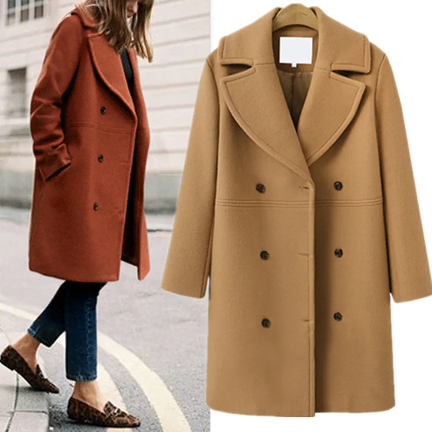 Autumn and winter women's woolen coat women's double-breasted mid-length trench coat woolen coat
Autumn and winter women's woolen coat women's double-breasted mid-length trench coat woolen coat
