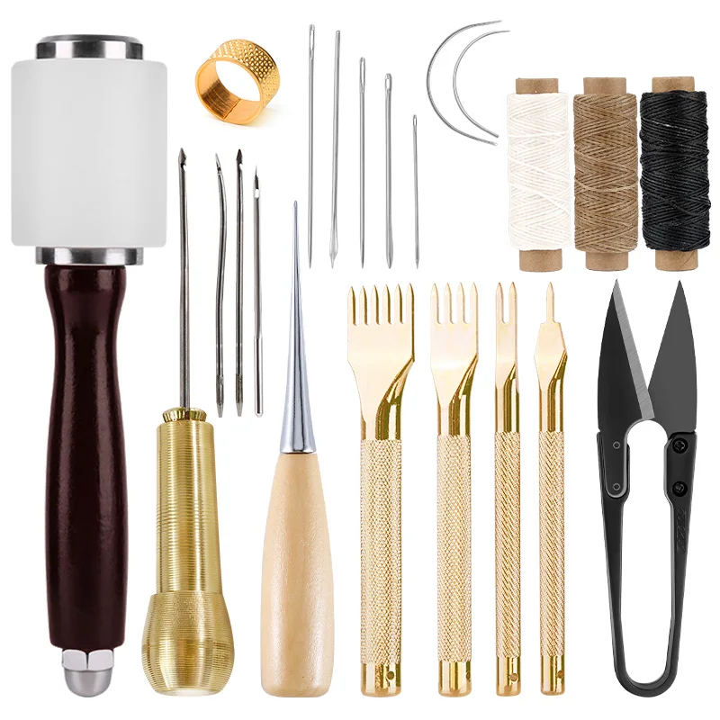 SHWAKK Leather Craft DIY Tool Kit With Hand Sewing Stitching Hole Punch Carving Tools Wax Thread Leather Working Tool For Belt
SHWAKK Leather Craft DIY Tool Kit With Hand Sewing Stitching Hole Punch Carving Tools Wax Thread Leather Working Tool For Belt