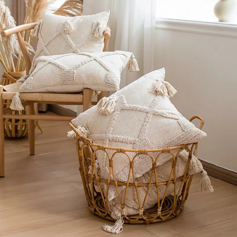 Sofa Bed Living Room Decoration Home Decor Bohemia Pillowcase with Tassels Beige Tassels Cushion Cover 45x45/30x50cm Pillowcase
Sofa Bed Living Room Decoration Home Decor Bohemia Pillowcase with Tassels Beige Tassels Cushion Cover 45x45/30x50cm Pillowcase