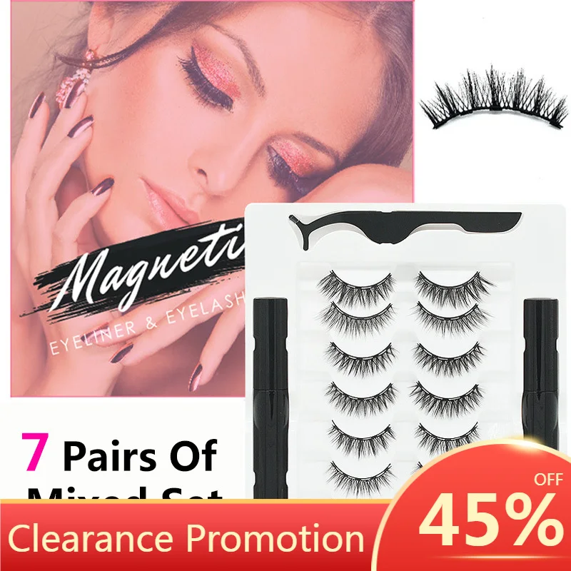 7 Pairs Mixed Styles Magnetic Eyelash & 2 Eyeliners & Tweezer Set Waterproof Hypoallergenic No Glue Magnetic False Eyelash Set
7 Pairs Mixed Styles Magnetic Eyelash & 2 Eyeliners & Tweezer Set Waterproof Hypoallergenic No Glue Magnetic False Eyelash Set