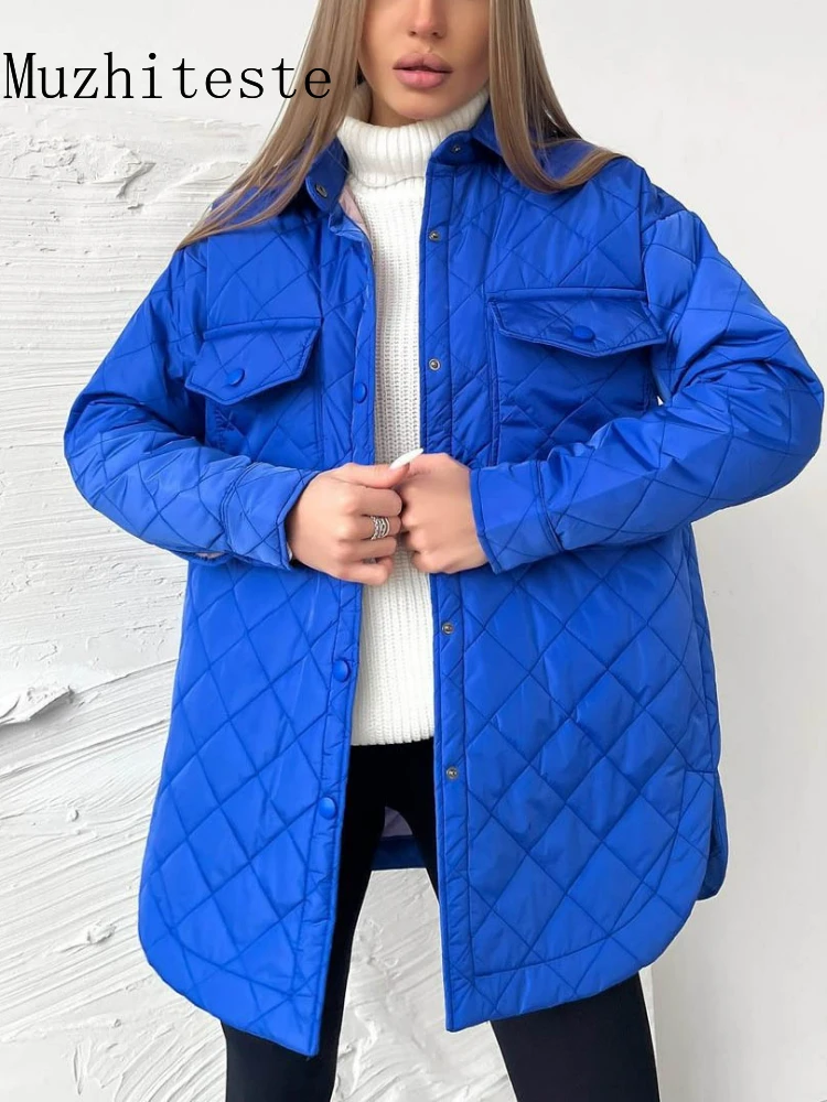 Autumn Winter Women's Thickened Cotton Padded Clothes Long Breasted Lapel Loose Warm Diamond Lattice Belt Cotton Padded Clothes
Autumn Winter Women's Thickened Cotton Padded Clothes Long Breasted Lapel Loose Warm Diamond Lattice Belt Cotton Padded Clothes
