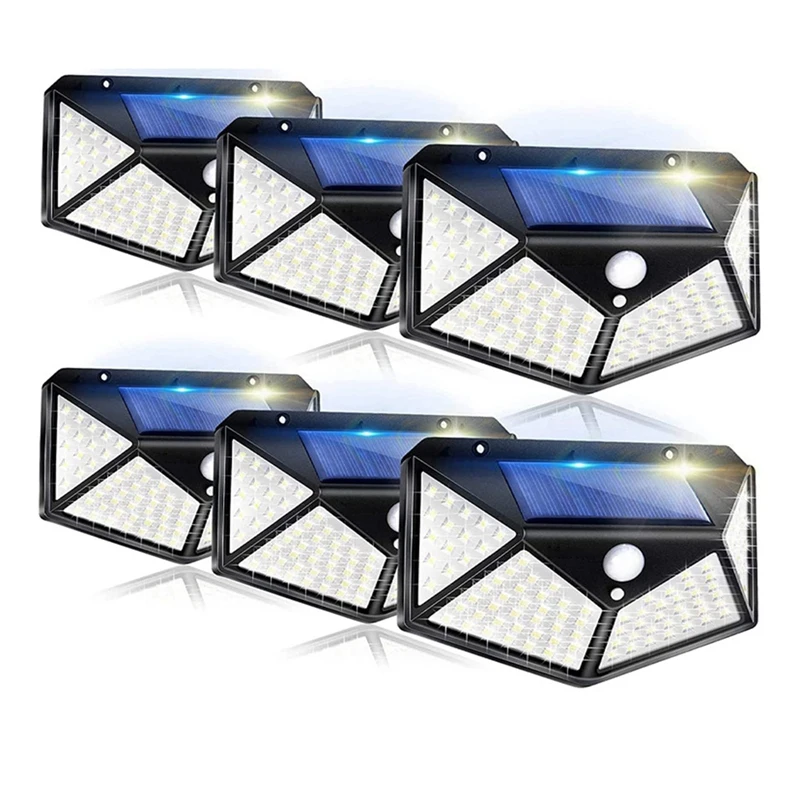 Solar Lights Outdoor 6 Pack, 100LED/3 Modes 270° Lighting Angle Motion Sensor Security Lights, IP65 Waterproof
Solar Lights Outdoor 6 Pack, 100LED/3 Modes 270° Lighting Angle Motion Sensor Security Lights, IP65 Waterproof