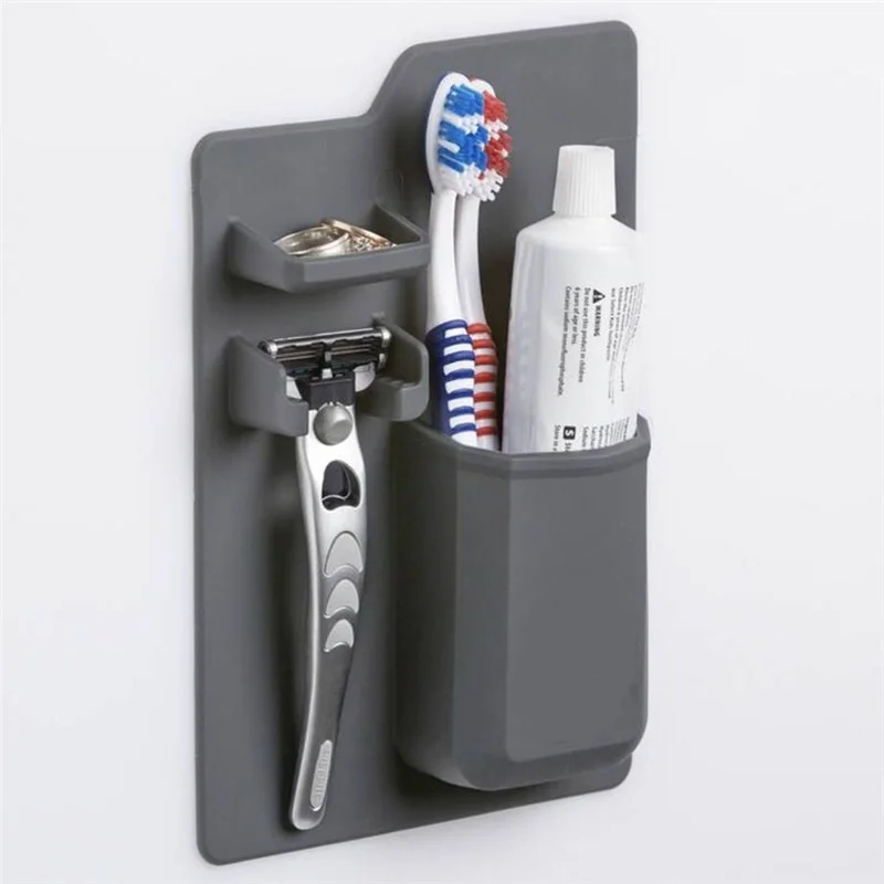 Wall-mounted Toothbrush Holder Silicone Razor Holder Bathroom Accessories Storage Box Organizer Suction Cup No Glue Required
Wall-mounted Toothbrush Holder Silicone Razor Holder Bathroom Accessories Storage Box Organizer Suction Cup No Glue Required
