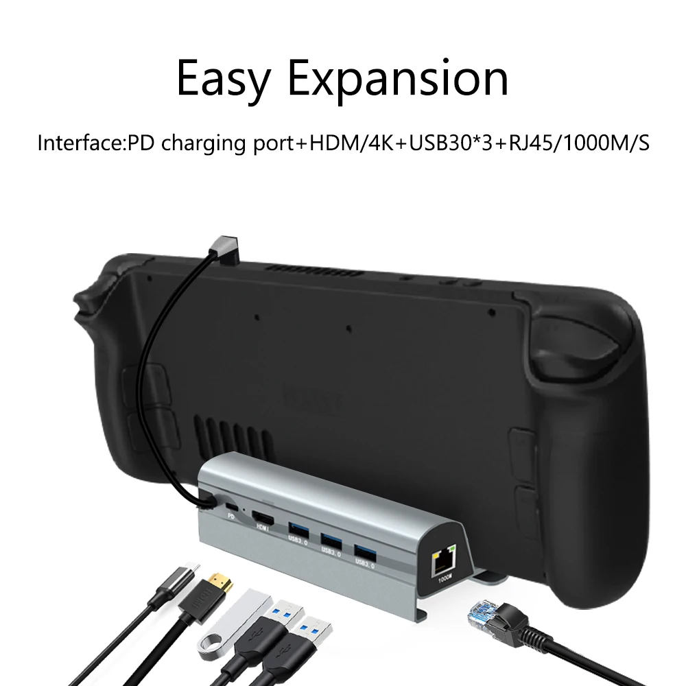 For Steam Deck Docking Station TV Base Stand 6 in 1 Hub USB C to RJ45 Ethernet HDMI USB3.0 Type-C Charger for Steam Deck Console
For Steam Deck Docking Station TV Base Stand 6 in 1 Hub USB C to RJ45 Ethernet HDMI USB3.0 Type-C Charger for Steam Deck Console