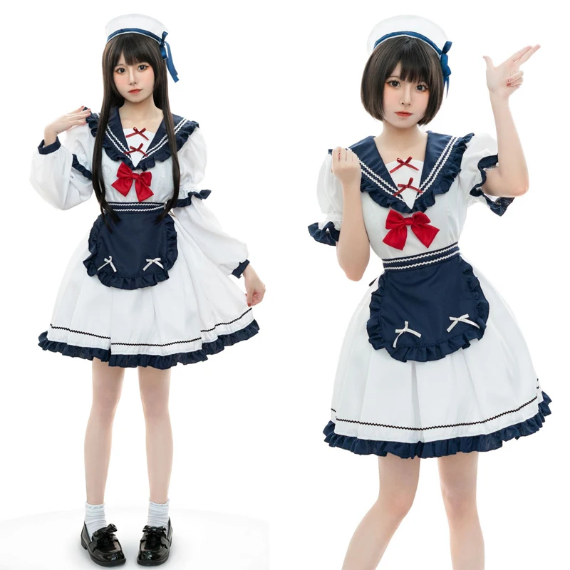 Lolita Anime Girls Japanese Harajuku Sailor Collar Navy Cosplay Dress Sweet Bow-knot School Uniform Preppy Style Ruffle Dress
Lolita Anime Girls Japanese Harajuku Sailor Collar Navy Cosplay Dress Sweet Bow-knot School Uniform Preppy Style Ruffle Dress