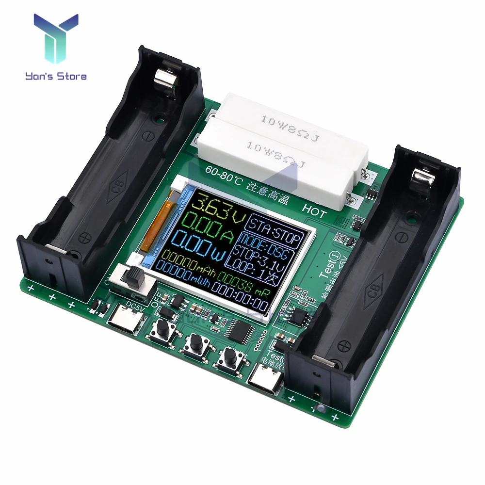 LCD Display Battery Capacity Tester Internal Resistance Detector Type-C Automatic Charge and Discharge Module Voltmeter Ammeter
LCD Display Battery Capacity Tester Internal Resistance Detector Type-C Automatic Charge and Discharge Module Voltmeter Ammeter