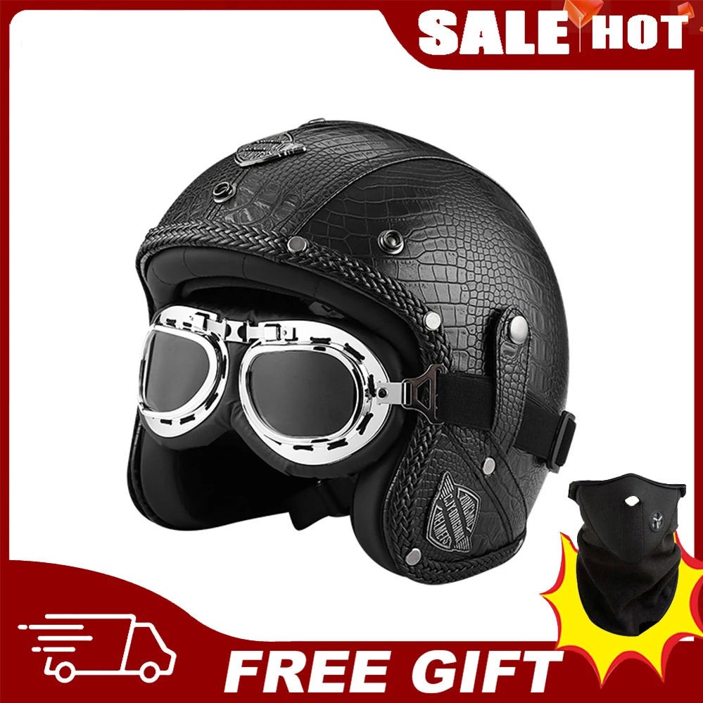 DOT Vintage German WWII Style Open Face Motorcycle Helmet With Goggle Cafe Racer Retro Motocross Racing Jet Casco Moto Capacete
DOT Vintage German WWII Style Open Face Motorcycle Helmet With Goggle Cafe Racer Retro Motocross Racing Jet Casco Moto Capacete