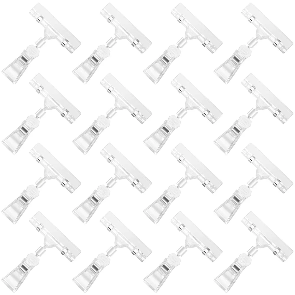 16Pcs Clear Sign Clips Plastic Clip Sign Holder Stand, Swivel Price Clips Clothing Rack Signs Tag Clothing Rack Signs
16Pcs Clear Sign Clips Plastic Clip Sign Holder Stand, Swivel Price Clips Clothing Rack Signs Tag Clothing Rack Signs