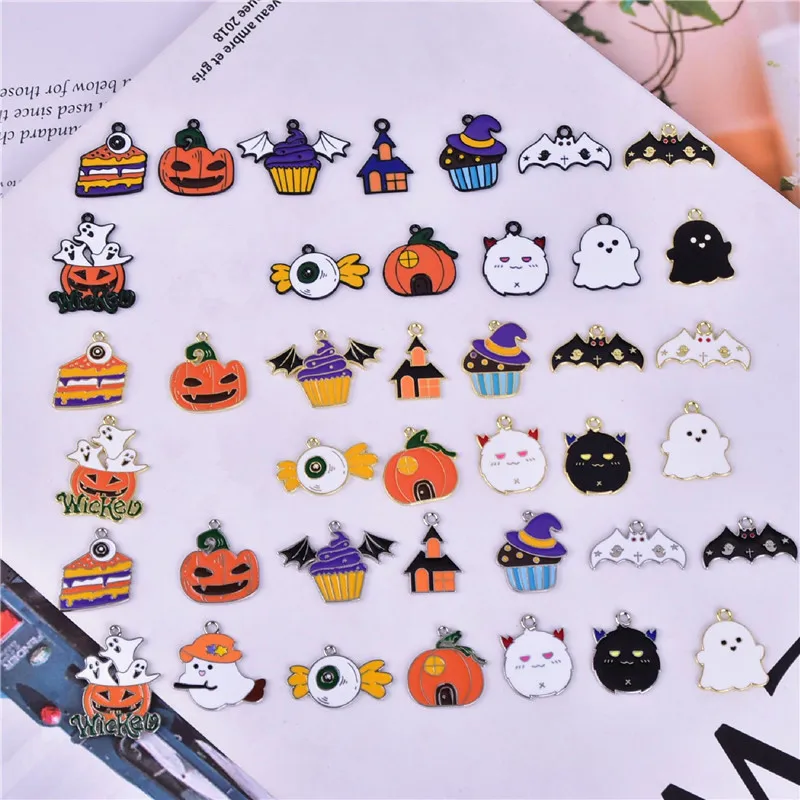 10Pcs/Lot Cute Halloween Animal Bat Ghost Charms Witch Hat Pumpkin Moon Pendant ColgantesFor Jewelry Making Accessories Bulk
10Pcs/Lot Cute Halloween Animal Bat Ghost Charms Witch Hat Pumpkin Moon Pendant ColgantesFor Jewelry Making Accessories Bulk