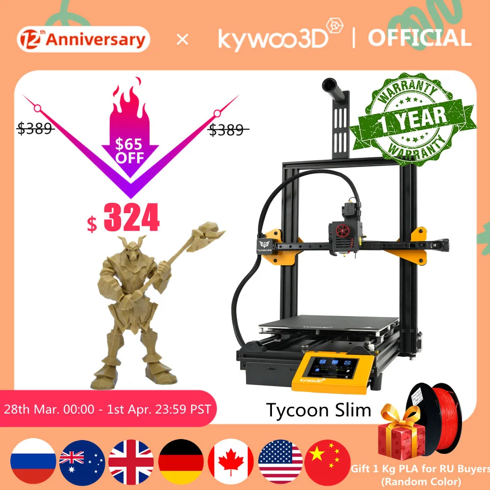 New Arrival kywoo3D Tycoon Slim Large 3D Printer 32-bit Direct Drive Auto Leveling 240*240*300mm Mute Multifunction 3D Printer
New Arrival kywoo3D Tycoon Slim Large 3D Printer 32-bit Direct Drive Auto Leveling 240*240*300mm Mute Multifunction 3D Printer