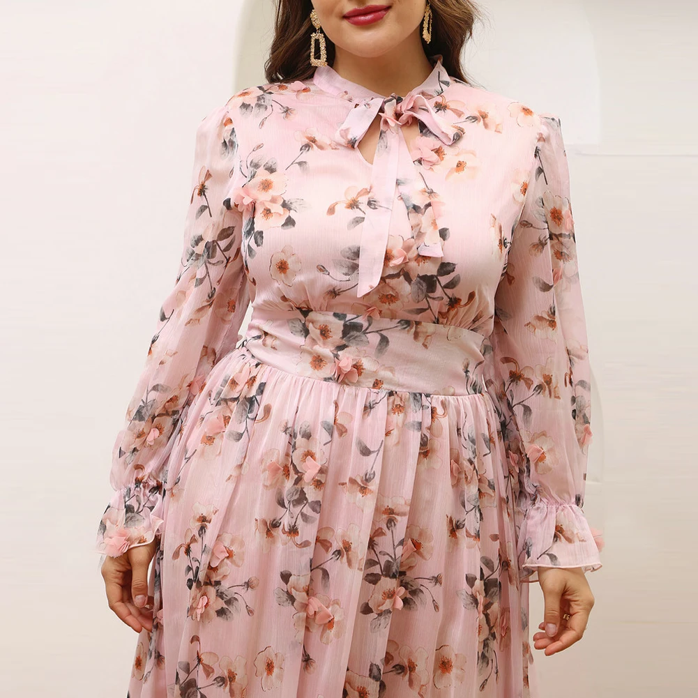 New Style L~4XL Women Plus Size Maxi Dress Long Sleeve Floral Evening Party Clothing Muslim Spring Autumn Lace Up Long Dress
New Style L~4XL Women Plus Size Maxi Dress Long Sleeve Floral Evening Party Clothing Muslim Spring Autumn Lace Up Long Dress