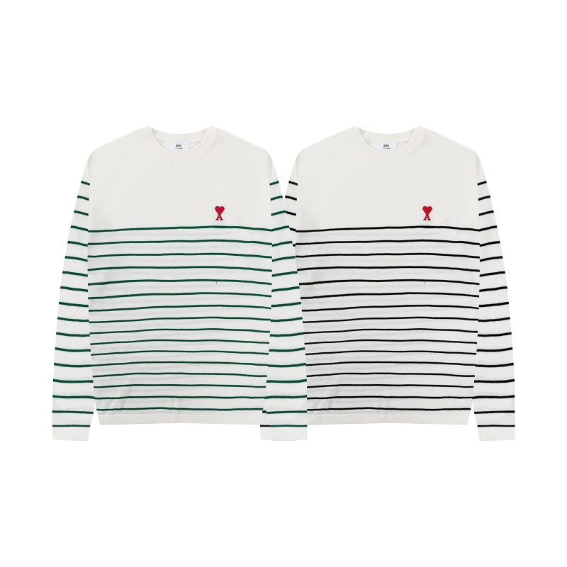 2023 Autumn Korean Fashion A Letter Heart Stripe Men's Sweater Casual Sea Soul Shirt Round Neck Loose Sweater for Men And Women
2023 Autumn Korean Fashion A Letter Heart Stripe Men's Sweater Casual Sea Soul Shirt Round Neck Loose Sweater for Men And Women