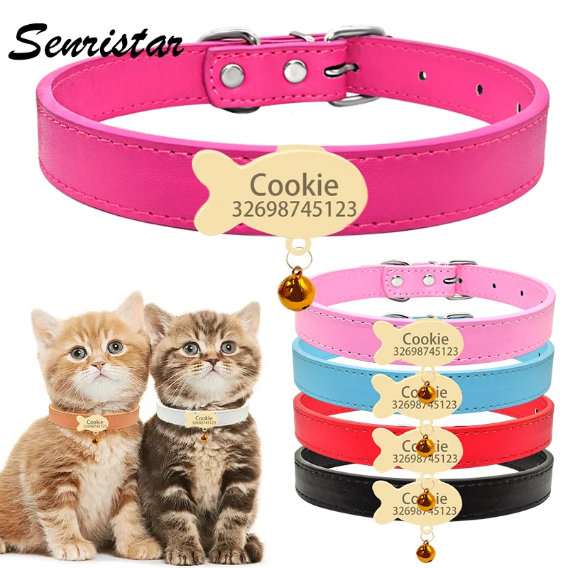 Custom Nameplate Cat Collar Bell Necklace Belt Personalized ID Name Tag Cat Collar Soft Safety PU Leather Pet Kitten Cat Collar 
Custom Nameplate Cat Collar Bell Necklace Belt Personalized ID Name Tag Cat Collar Soft Safety PU Leather Pet Kitten Cat Collar