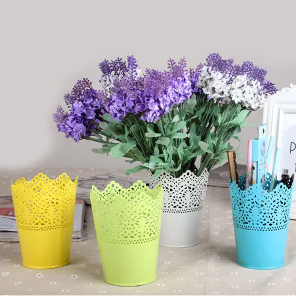 Classic Cut out Lace Flower Pot Desk Tidy Holder Iron Flower Pot Plant Planter Solid Color Metal Home Garden Decor Tools W Tray
Classic Cut out Lace Flower Pot Desk Tidy Holder Iron Flower Pot Plant Planter Solid Color Metal Home Garden Decor Tools W Tray