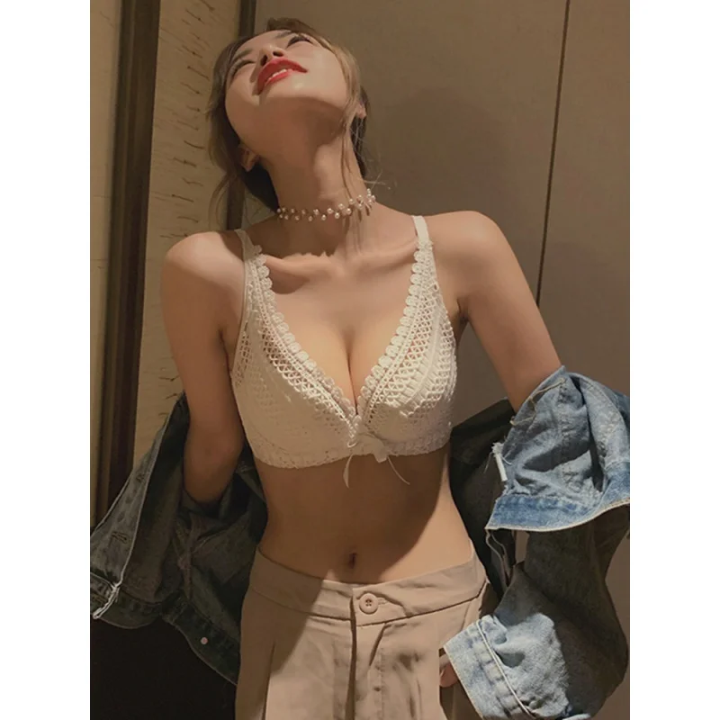 Women's Underwear Small Chest Push up Extra Thick Breast Holding Upper Support Adjustable Wireless Sexy Lace White Bra Set
Women's Underwear Small Chest Push up Extra Thick Breast Holding Upper Support Adjustable Wireless Sexy Lace White Bra Set