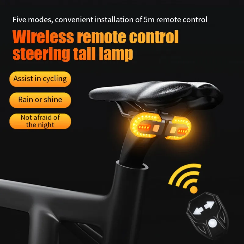 USB Rechargeable Bike Rear Lamp LED Waterproof Wireless Smart Remote Control Bicycle Turning Signal Light Warning Taillight
USB Rechargeable Bike Rear Lamp LED Waterproof Wireless Smart Remote Control Bicycle Turning Signal Light Warning Taillight
