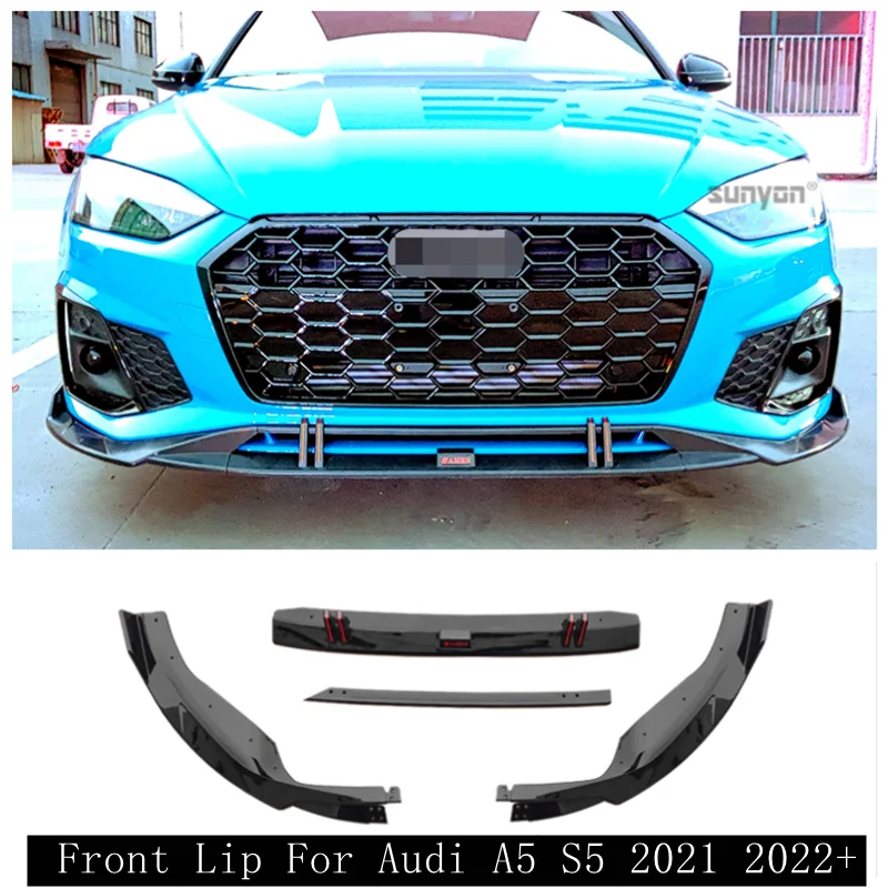 NEW High Quality ABS Black & ABS Carbon Fiber Bumper Front Lip Splitter Diffuser Lip For Audi A5 S5 2021 2022+
NEW High Quality ABS Black & ABS Carbon Fiber Bumper Front Lip Splitter Diffuser Lip For Audi A5 S5 2021 2022+