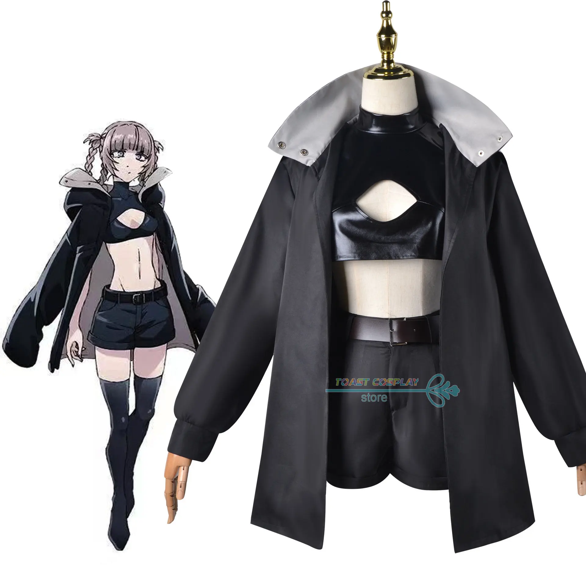 Call of The Night Nanakusa Nazuna Cosplay Sexy Costume Wig Black Cloak Jacket Leather Vest Shorts Outfit Women Anime Cos
Call of The Night Nanakusa Nazuna Cosplay Sexy Costume Wig Black Cloak Jacket Leather Vest Shorts Outfit Women Anime Cos
