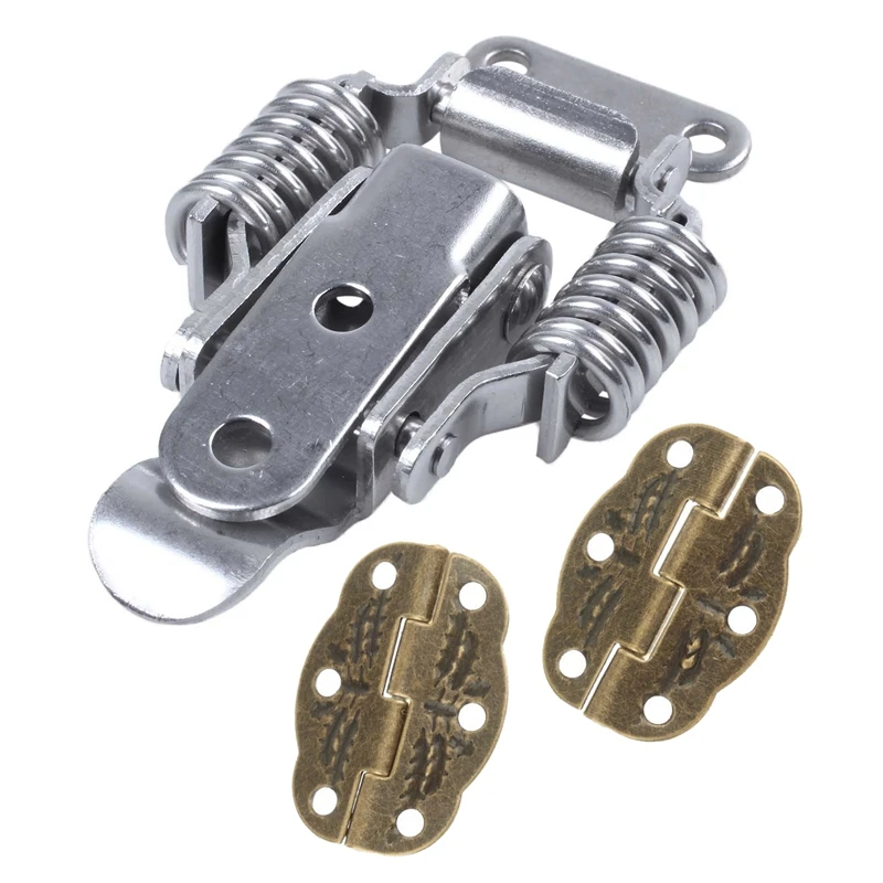 2X Toolbox Draw Compression Spring Toggle Latch Catch Clamp Silver & 10Pcs Antique Bronze Alloy Hinge For DIY Crafts Small Drawe
2X Toolbox Draw Compression Spring Toggle Latch Catch Clamp Silver & 10Pcs Antique Bronze Alloy Hinge For DIY Crafts Small Drawe