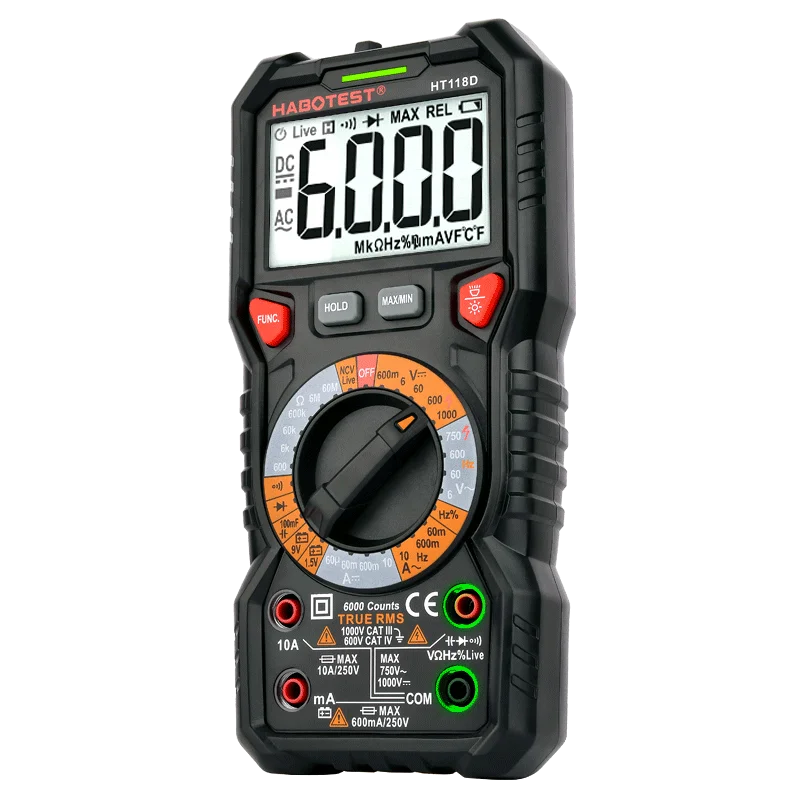 Цифровой мультиметр HT118D Habotest, измеритель напряжения и тока, электрический тестер, цифровой измеритель
Цифровой мультиметр HT118D Habotest, измеритель напряжения и тока, электрический тестер, цифровой измеритель