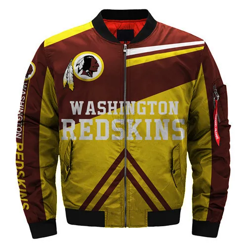 Washington Men Warm Winter Jacket coat stitching 3D Digital Print baseball uniform football Redskins zipper for Bomber Jackets
Washington Men Warm Winter Jacket coat stitching 3D Digital Print baseball uniform football Redskins zipper for Bomber Jackets
