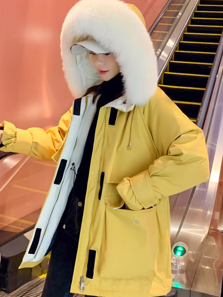 2023 Long White Duck Down Coat Winter Jacket Women Thick Warm Real Natural Fox Collar Hooded Outerwear Streetwear New Fashion
2023 Long White Duck Down Coat Winter Jacket Women Thick Warm Real Natural Fox Collar Hooded Outerwear Streetwear New Fashion