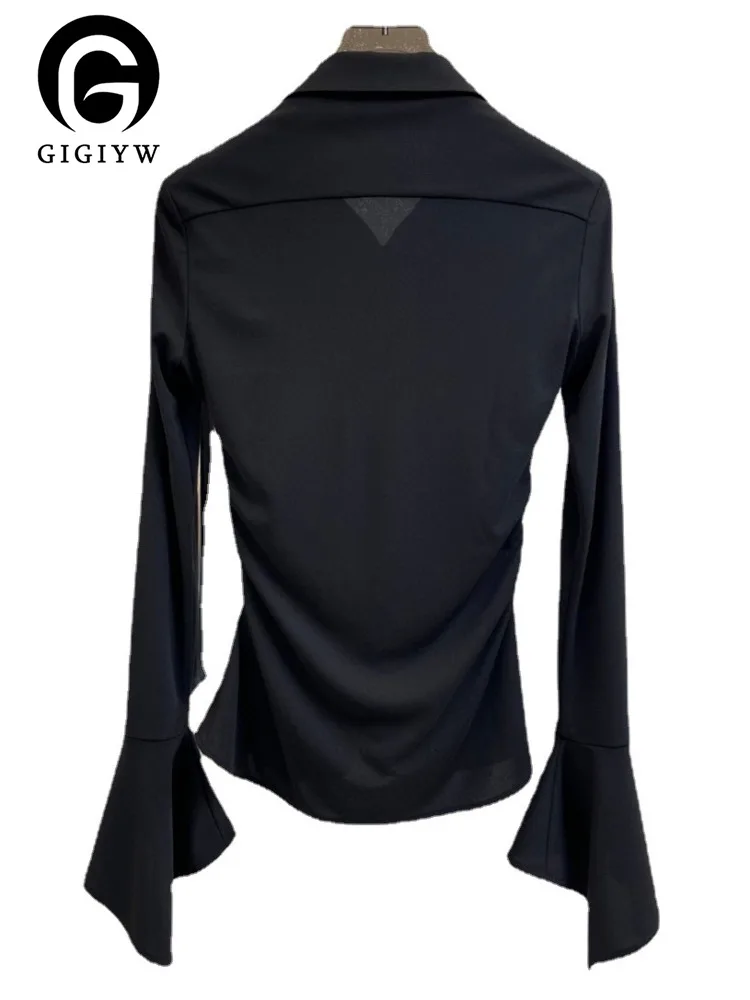 GIGIYW 2022 Autumn New Fashion Small Popular Side Waist Draping Full Flare Long Sleeve Button Up Designer Collared Shirt Women
GIGIYW 2022 Autumn New Fashion Small Popular Side Waist Draping Full Flare Long Sleeve Button Up Designer Collared Shirt Women