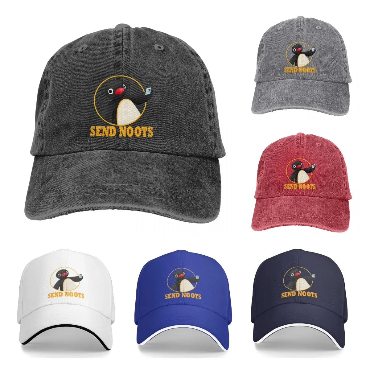 

Penguin Summer Cap Sun Visor Send Noots Hip Hop Caps Pingu Pinga TV Cowboy Hat Peaked Hats Mens Cap Unisex Funny