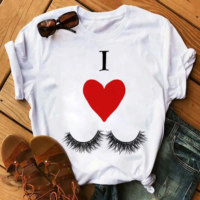I Love Eyelash Print T Shirt Women Fashion T Shirt 90s Ladies Harajuku Cute Tee Shirt Female Casual Tops Red Heart T-shirts Tops
I Love Eyelash Print T Shirt Women Fashion T Shirt 90s Ladies Harajuku Cute Tee Shirt Female Casual Tops Red Heart T-shirts Tops