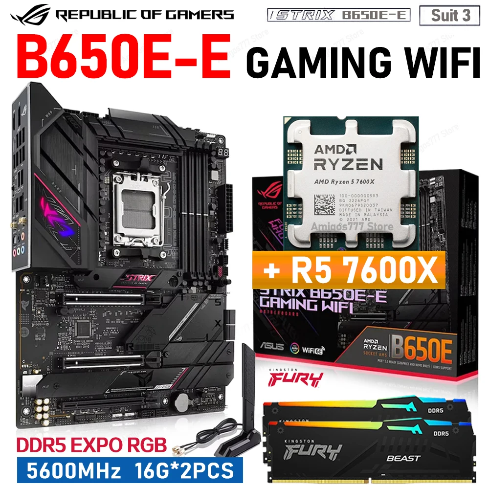 Asus ROG STRIX B650E-E GAMING WIFI B650 материнская плата Socket AM5 Kit R5 7600X с ОЗУ Combo DDR5 5600 МГц 32 Гб RGB EXPO PCIE 5 Новинка
Asus ROG STRIX B650E-E GAMING WIFI B650 материнская плата Socket AM5 Kit R5 7600X с ОЗУ Combo DDR5 5600 МГц 32 Гб RGB EXPO PCIE 5 Новинка