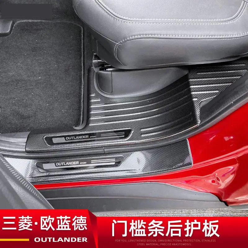 

Car-Styling For Outlander 2013-2021 stainless steel Rear Bumper Car door cover inside and outside door sill plate