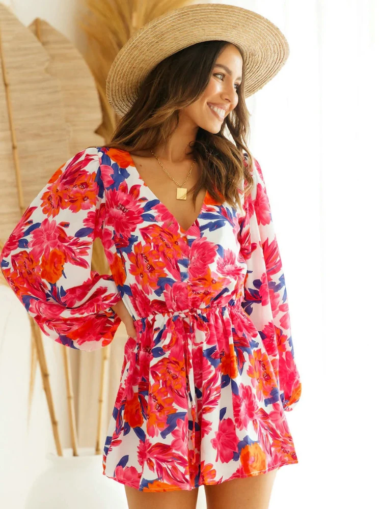 Women Sexy V-Neck Elastic Floral Long Sleeve Casual Dress Summer Fashion Elegant Pleated Bandage High Waist Harajuku Office Lady
Women Sexy V-Neck Elastic Floral Long Sleeve Casual Dress Summer Fashion Elegant Pleated Bandage High Waist Harajuku Office Lady