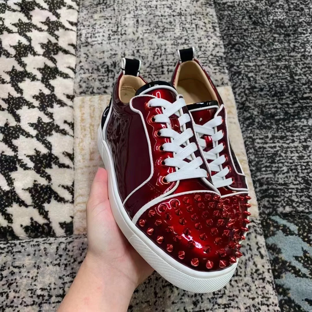 Luxury Men's Shoes, Red Bottom Shoes Leather Low Top Rivet Men's Shoes Casual Shoes Couple Shoes Casual Sneakers
Luxury Men's Shoes, Red Bottom Shoes Leather Low Top Rivet Men's Shoes Casual Shoes Couple Shoes Casual Sneakers