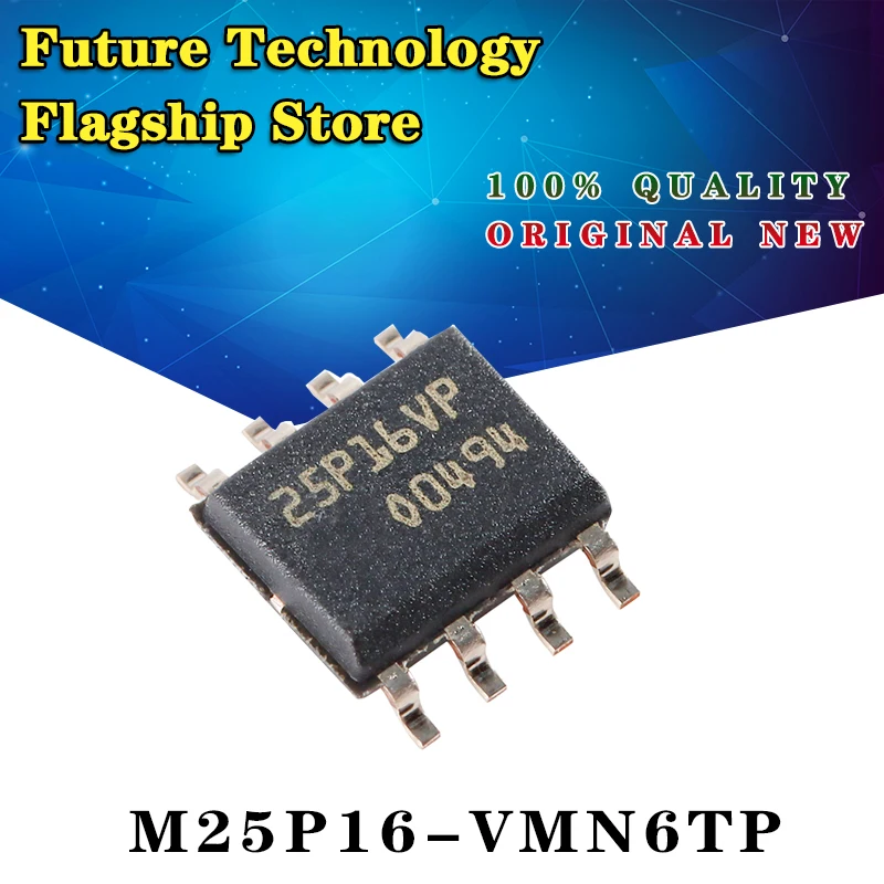 5 шт./лот 25P16VP M25P16-VMN6TP SOP-8 16 Мбит, низкое напряжение, последовательная флэш-память с 50 МГц SPI-интерфейсом шины IC
5 шт./лот 25P16VP M25P16-VMN6TP SOP-8 16 Мбит, низкое напряжение, последовательная флэш-память с 50 МГц SPI-интерфейсом шины IC