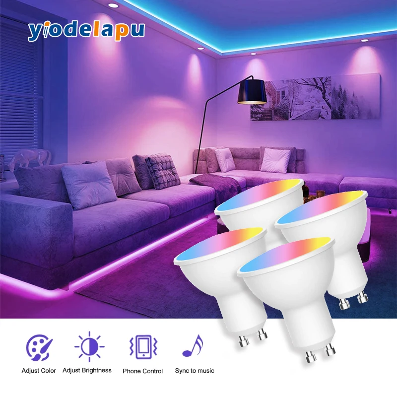 Умная Светодиодная лампа Gu10 с Wi-Fi, 5 Вт, RGB, 100-240 В, 220 В
Умная Светодиодная лампа Gu10 с Wi-Fi, 5 Вт, RGB, 100-240 В, 220 В