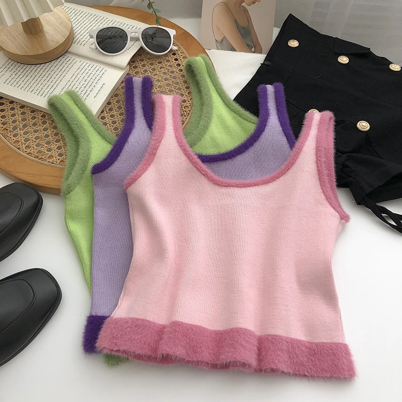 Милая Трикотажная майка без рукавов и кофта, корейский базовый кроп-топ, милый облегающий Топ, модная летняя женская одежда, Прямая поставка...
Милая Трикотажная майка без рукавов и кофта, корейский базовый кроп-топ, милый облегающий Топ, модная летняя женская одежда, Прямая поставка...