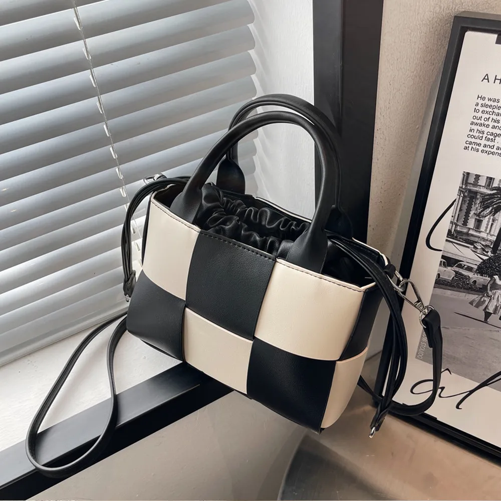 Burminsa Woven Checkered Tote Handbags For Women Short Handle Brand Designer Bucket Small Ladies Shoulder Crossbody Bags 2022
Burminsa Woven Checkered Tote Handbags For Women Short Handle Brand Designer Bucket Small Ladies Shoulder Crossbody Bags 2022