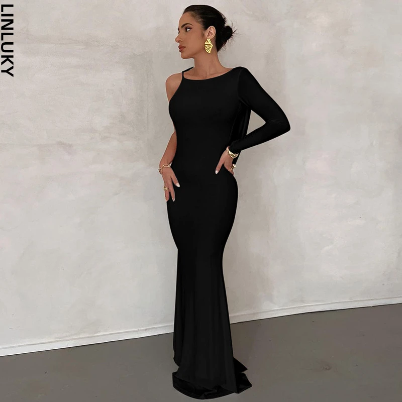 Positive And Negative Temperament One Shoulder Long Dress For Women Elegant Sexy Club Party Long Dresses Woman Clothing
Positive And Negative Temperament One Shoulder Long Dress For Women Elegant Sexy Club Party Long Dresses Woman Clothing