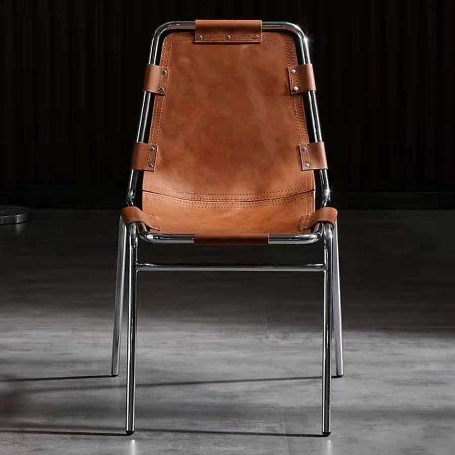 Vintage Leather Dining Chair Design Outdoor Portable Metal Nordic Modern Camping Chair Saddle Cadeiras High Back Furniture
Vintage Leather Dining Chair Design Outdoor Portable Metal Nordic Modern Camping Chair Saddle Cadeiras High Back Furniture