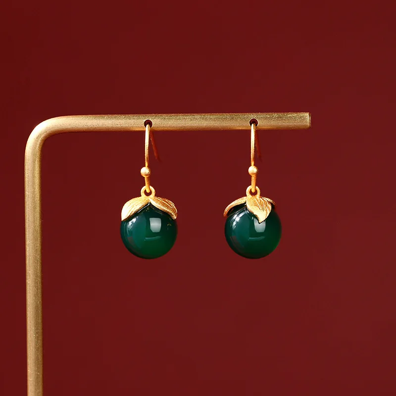 Acrylic Earrings Simple Petal Earrings Inlaid with Natural Chalcedony Retro High Sense Earrings Antique Wholesale
Acrylic Earrings Simple Petal Earrings Inlaid with Natural Chalcedony Retro High Sense Earrings Antique Wholesale