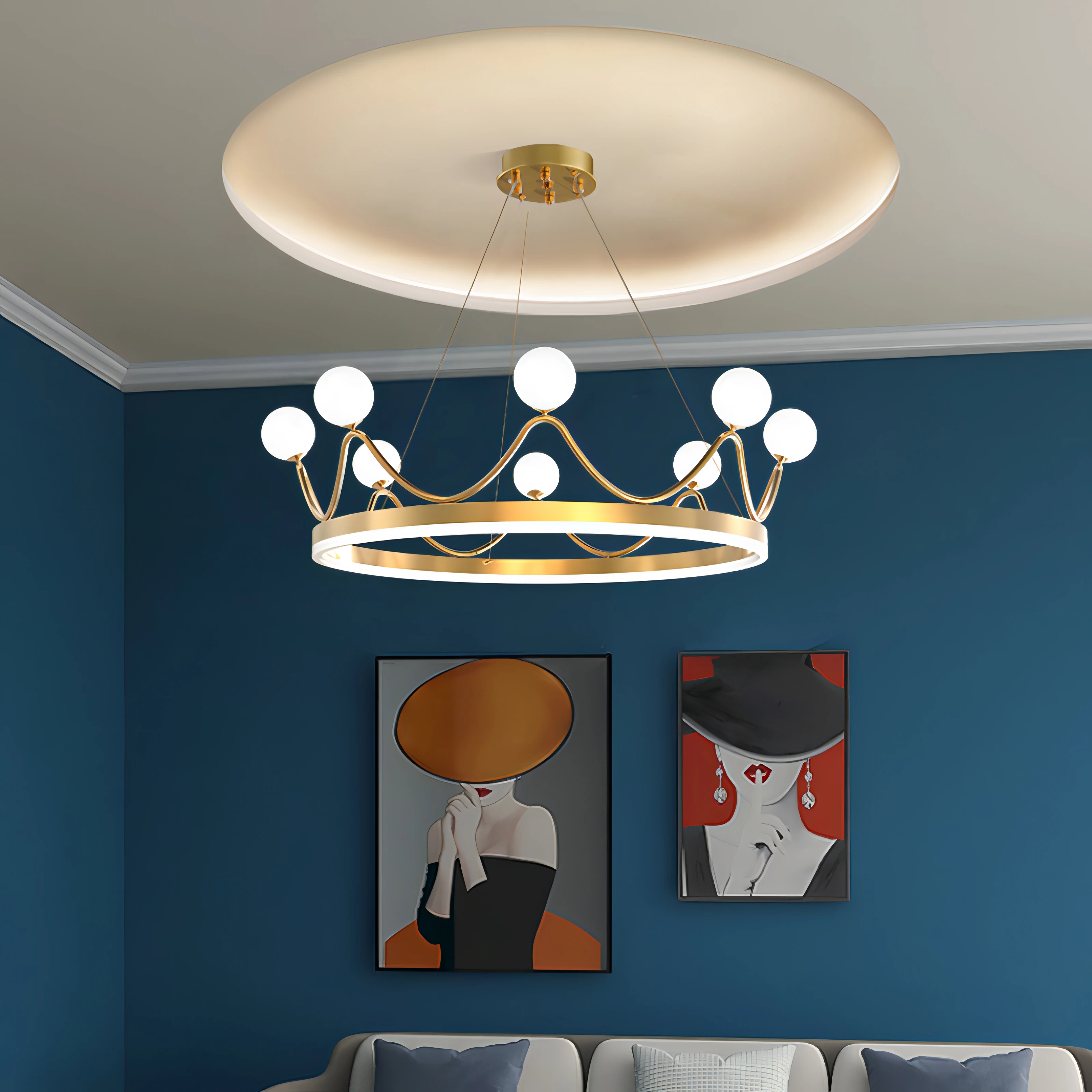 Girl Bedroom Crown G9 Led Pendant Lights Gold Metal Round Hanging Lamp Glass Shades Droplight Modern Deco Suspend Lamp Fixtures
Girl Bedroom Crown G9 Led Pendant Lights Gold Metal Round Hanging Lamp Glass Shades Droplight Modern Deco Suspend Lamp Fixtures