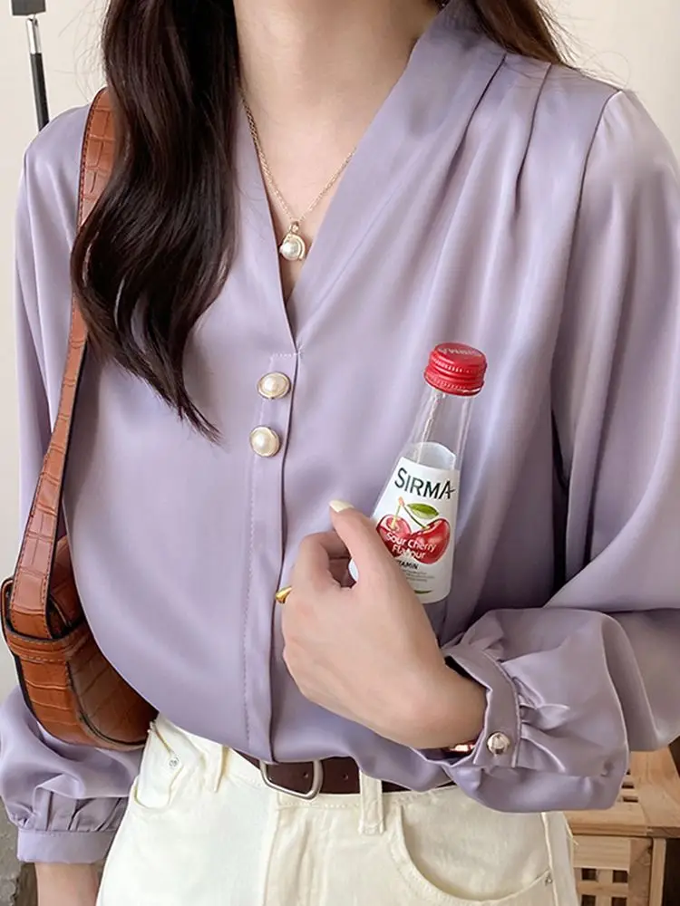 Satin Shirts Elegant Office Shirts 2022 VONDA Women Casual Long Sleeve V Neck Solid Color Ol Style Autumn Blouse Tops Femininas
Satin Shirts Elegant Office Shirts 2022 VONDA Women Casual Long Sleeve V Neck Solid Color Ol Style Autumn Blouse Tops Femininas