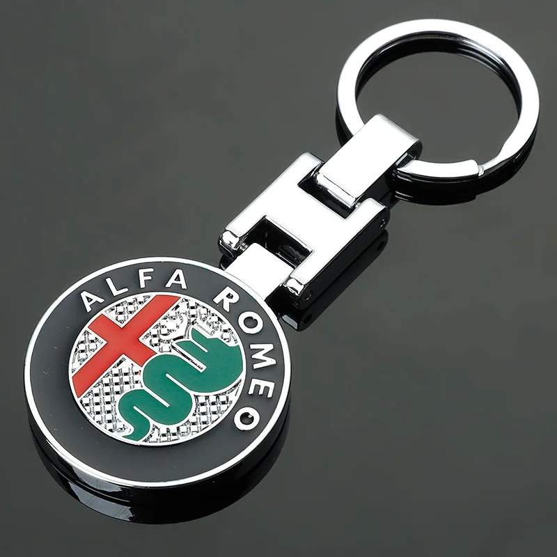 

Zinc Alloy Key Ring Keychain Car Logo Accessories For Alfa Romeo Giulietta GT 159 147 156 Mito Brera Giulia F1 Stelvio Volante