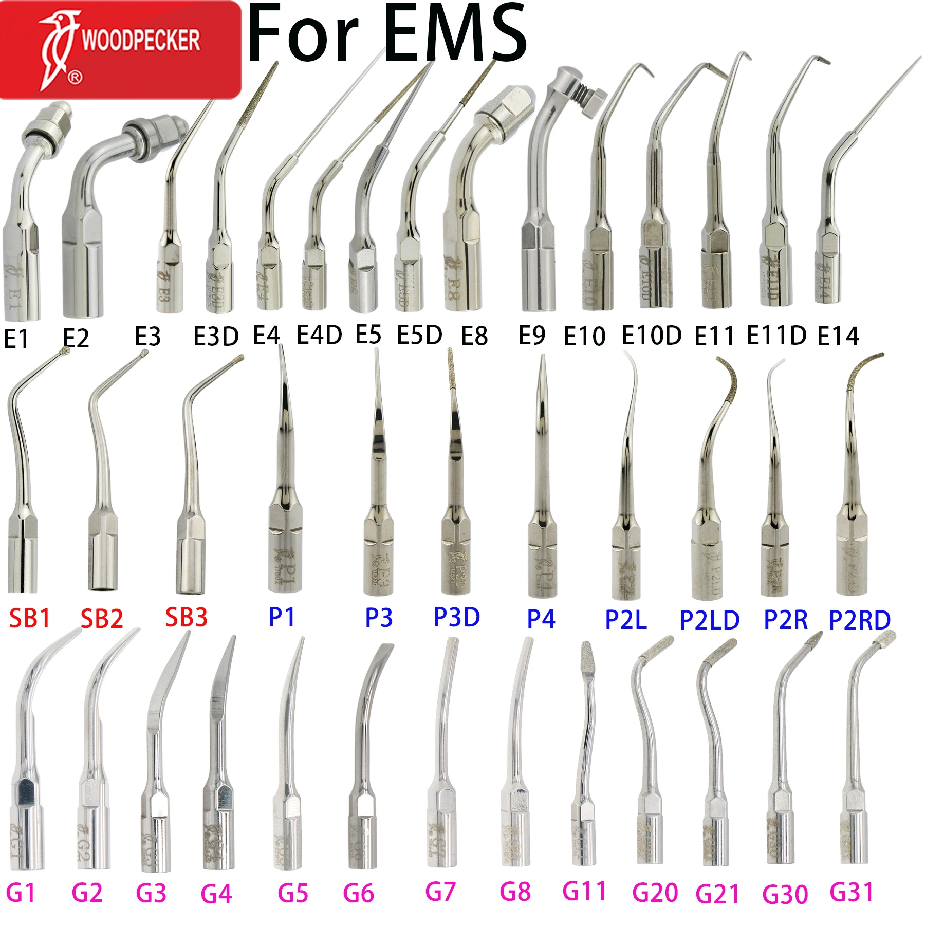 Woodpecker Dental Ultrasonic Scaler Tips Periodontics Endodontics Endo Perio Scaling Dental Products G P E SB fit for EMS
Woodpecker Dental Ultrasonic Scaler Tips Periodontics Endodontics Endo Perio Scaling Dental Products G P E SB fit for EMS