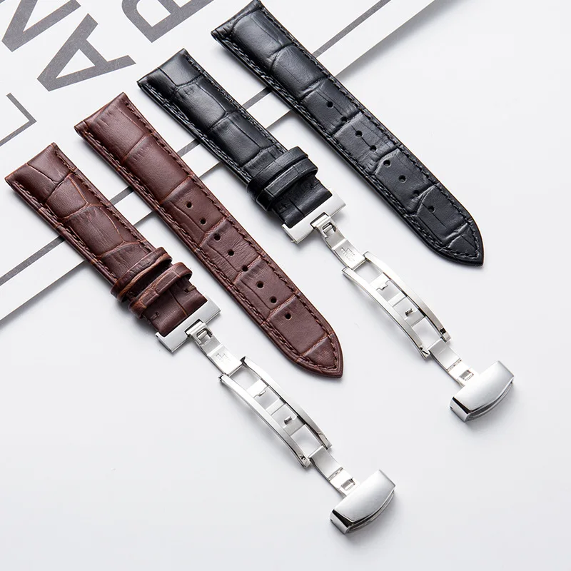 Black Brown business casual leather Watch band strap butterfly buckle crocodile pattern bracelet 18 20 22 24 mm
Black Brown business casual leather Watch band strap butterfly buckle crocodile pattern bracelet 18 20 22 24 mm