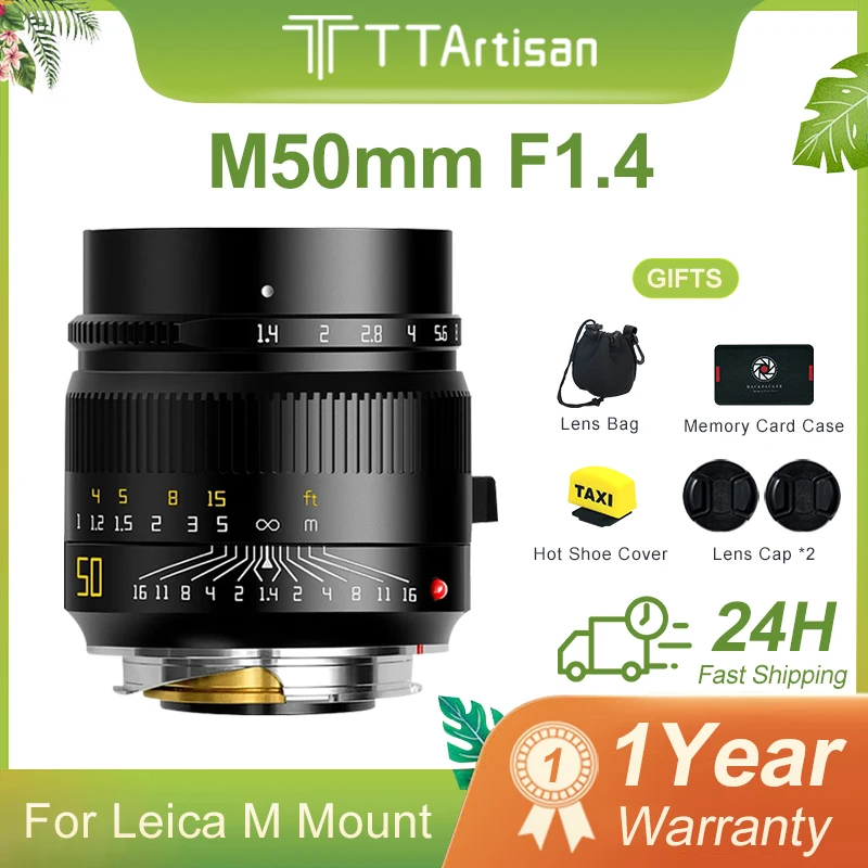 

TTArtisan 50mm F1.4 ASPH Full Frame Manual Focus Lenses for Leica M-Mount Cameras Like M240 M3 M6 M7 M8 M9 M9p M10
