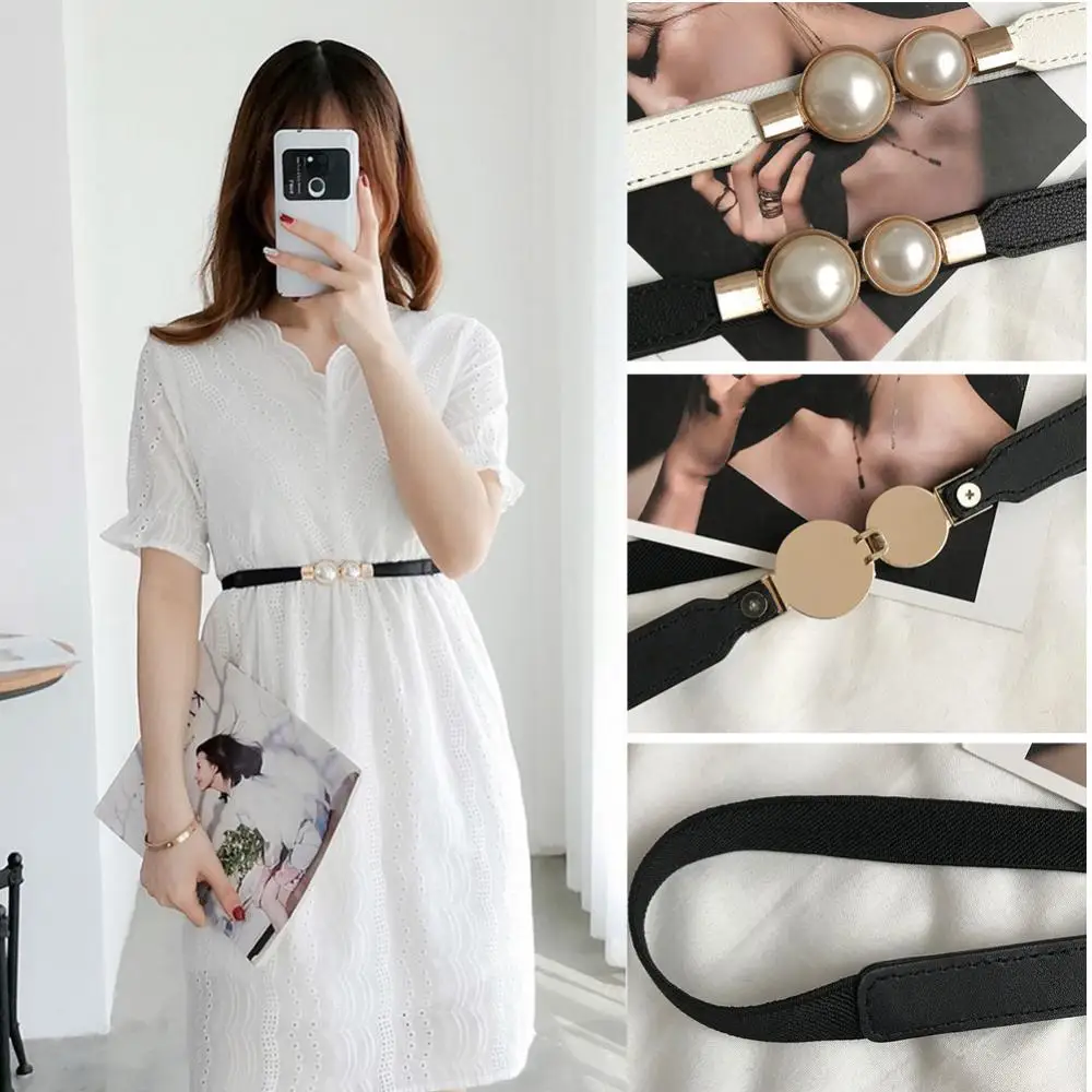 Retro PU Leather Belt Women Adjustable Simulated Pearl Elastic Waist Belt For Dress Decoration Thin Plastic Buckle Waistband
Retro PU Leather Belt Women Adjustable Simulated Pearl Elastic Waist Belt For Dress Decoration Thin Plastic Buckle Waistband